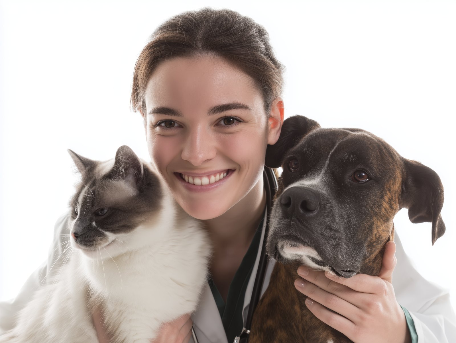 Veterinaria atendiendo mascota a domicilio